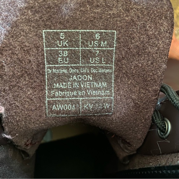 Dr. Martens Jadon Burgundy Smooth Leather Size 7 Boots - Picture 7 of 7